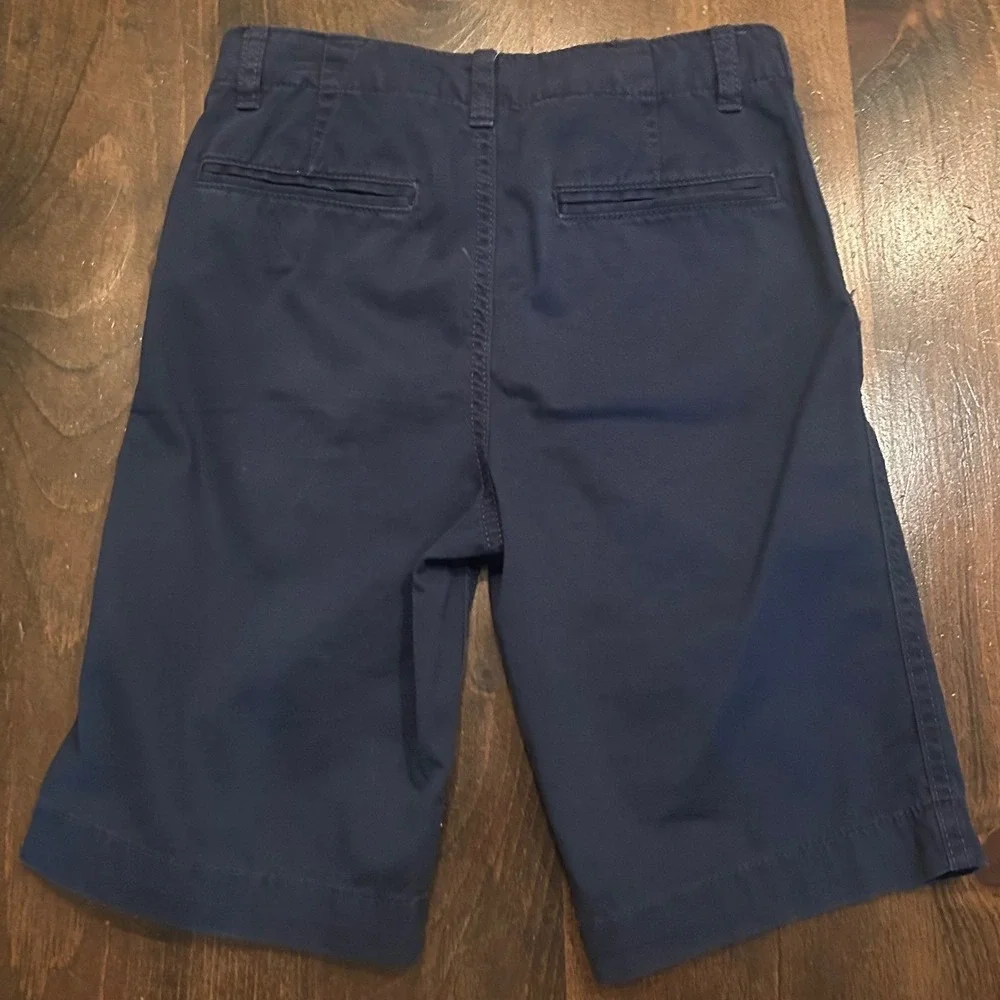 Gap Kids Chino Shorts Boys 10 Regular Navy Blue Adjustable Waist Cotton Preppy